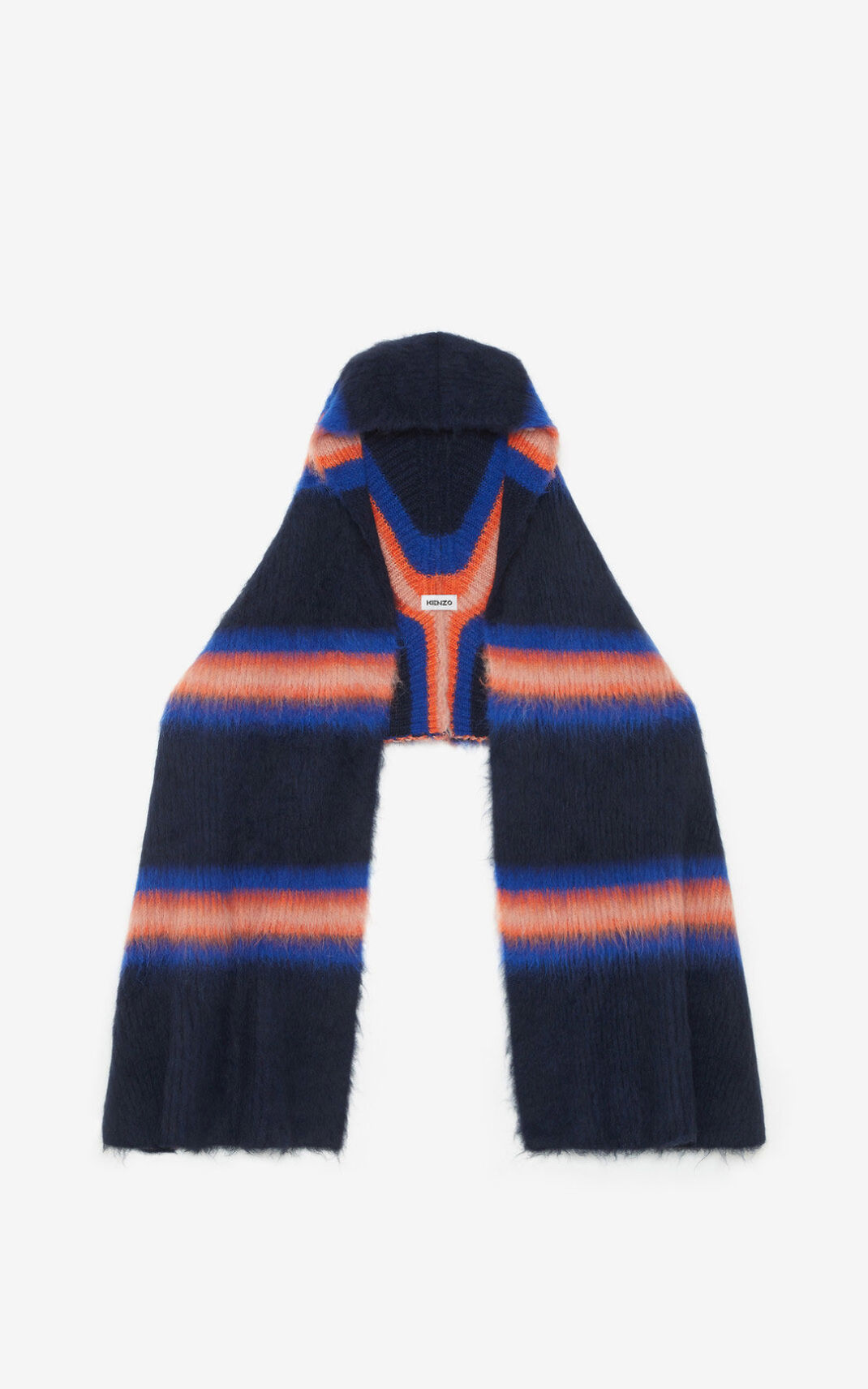 Kenzo Striped alpaca wool Sjaal Heren Blauw | 75192RJLP